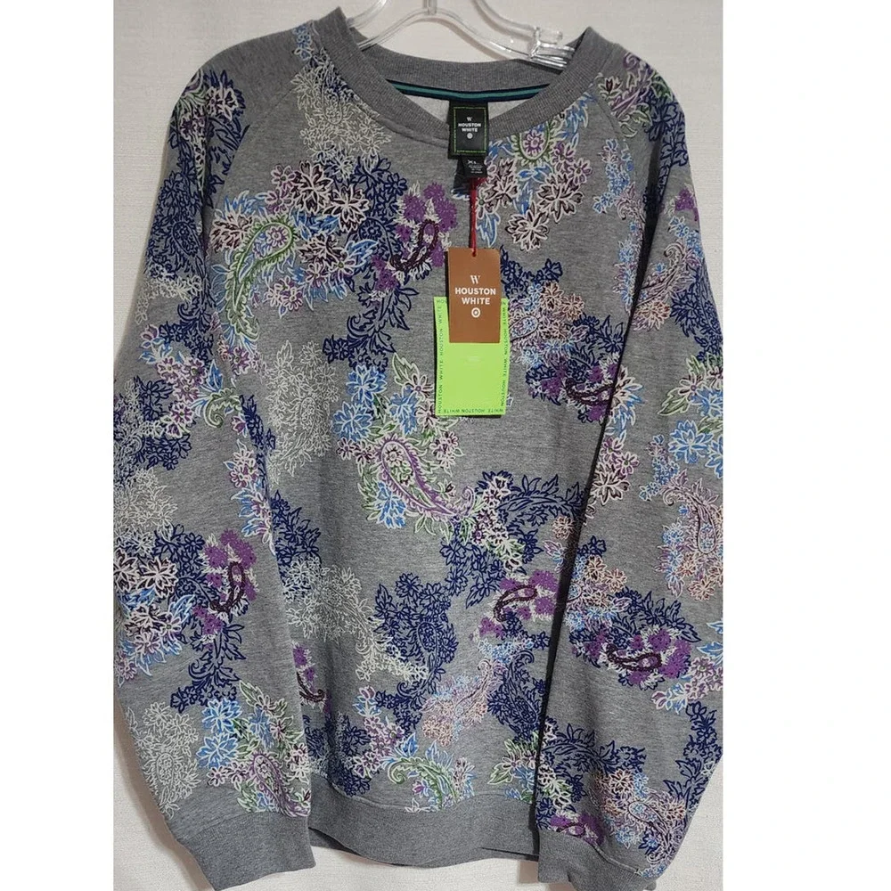 W Houston white gray sweatshirt size XL mens